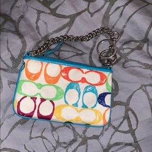 rainbow coach coin purse